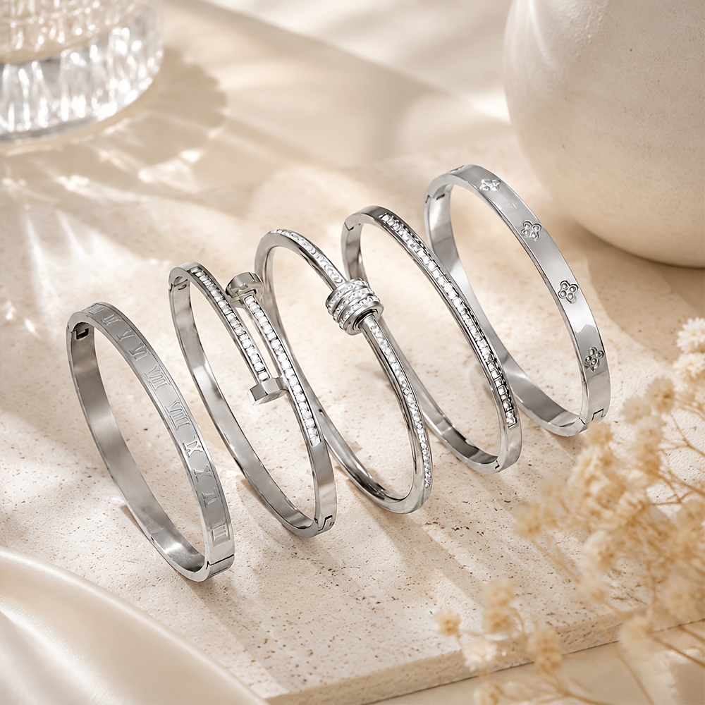 Women's 2pcs Set Elegant Stainless Steel Stackable Rings